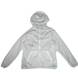 Li-Ning Badfive hooded sheer LTWT windbreaker full zip slip pockets Mens Sz M